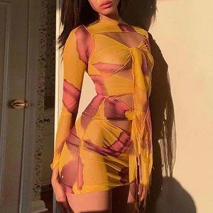 See-Through Mini Mesh Dress